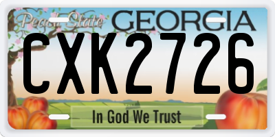 GA license plate CXK2726