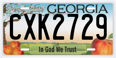 GA license plate CXK2729