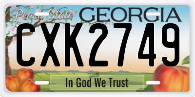GA license plate CXK2749