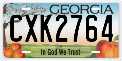 GA license plate CXK2764