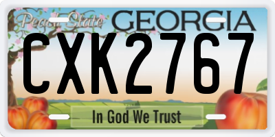 GA license plate CXK2767