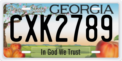 GA license plate CXK2789