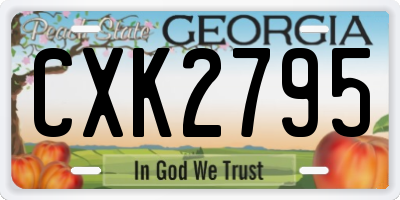 GA license plate CXK2795