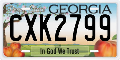 GA license plate CXK2799