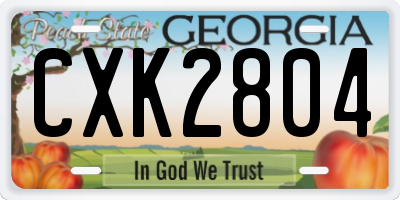 GA license plate CXK2804