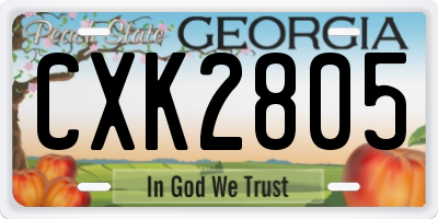 GA license plate CXK2805