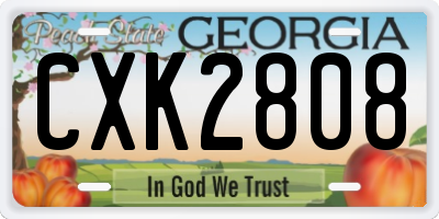 GA license plate CXK2808