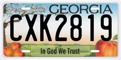 GA license plate CXK2819
