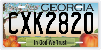 GA license plate CXK2820