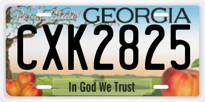 GA license plate CXK2825