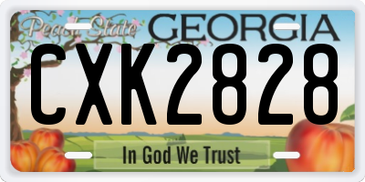 GA license plate CXK2828