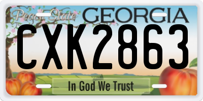 GA license plate CXK2863