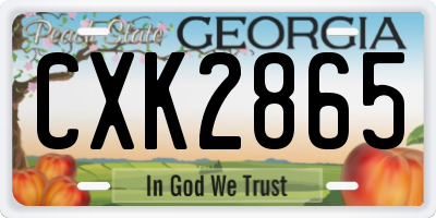 GA license plate CXK2865