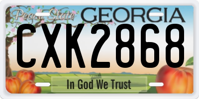 GA license plate CXK2868