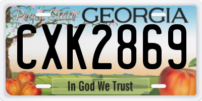 GA license plate CXK2869