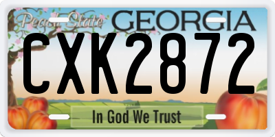 GA license plate CXK2872