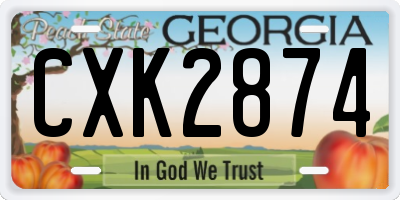 GA license plate CXK2874