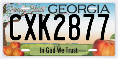 GA license plate CXK2877
