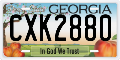 GA license plate CXK2880