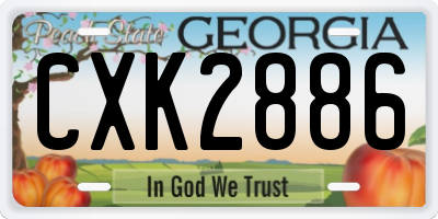 GA license plate CXK2886