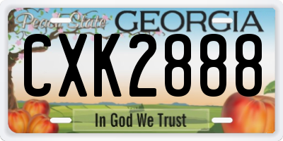 GA license plate CXK2888