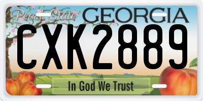 GA license plate CXK2889