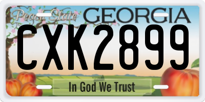GA license plate CXK2899