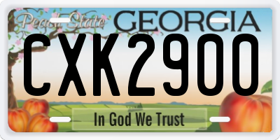 GA license plate CXK2900