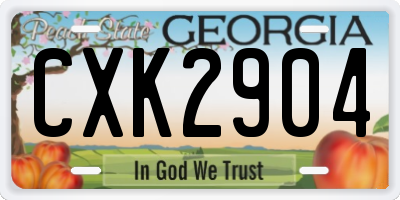 GA license plate CXK2904
