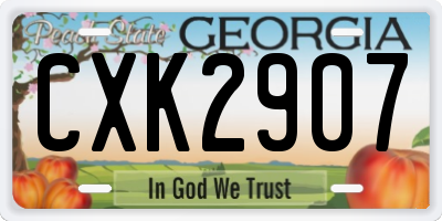 GA license plate CXK2907