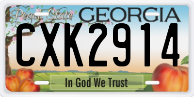GA license plate CXK2914