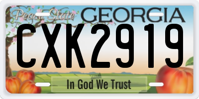 GA license plate CXK2919