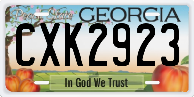 GA license plate CXK2923