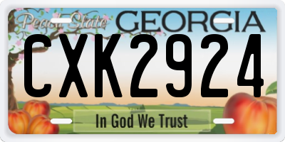 GA license plate CXK2924