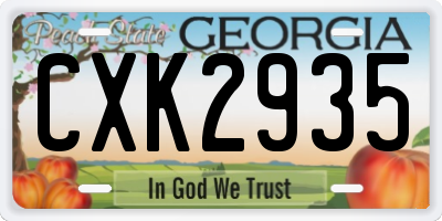 GA license plate CXK2935