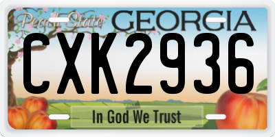 GA license plate CXK2936