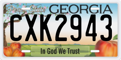 GA license plate CXK2943