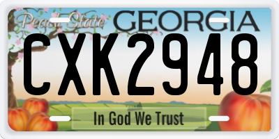 GA license plate CXK2948