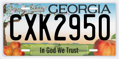 GA license plate CXK2950