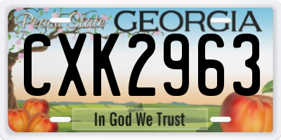 GA license plate CXK2963