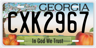 GA license plate CXK2967