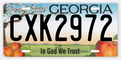 GA license plate CXK2972