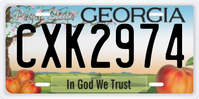 GA license plate CXK2974