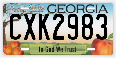 GA license plate CXK2983