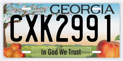 GA license plate CXK2991