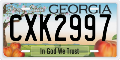 GA license plate CXK2997