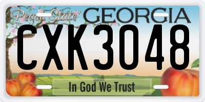 GA license plate CXK3048