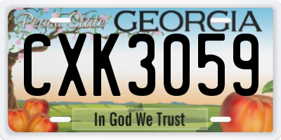 GA license plate CXK3059