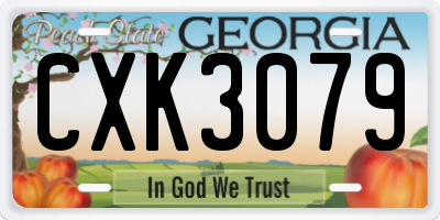 GA license plate CXK3079
