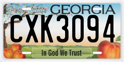 GA license plate CXK3094